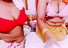 my dirty indian aunt and wife give husband dual blowjob with hardcore fucking