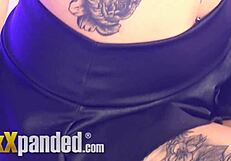 naughty british brunette poppy strips solo teasing her wet pussy on xpanded tv