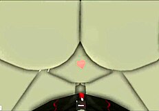 Masked guy bends cosplay girl over for sneaky anal creampie risk.