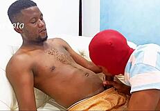 Can this monster cock slut's natural tits handle the deep suck challenge?