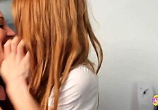 imagine this blonde babe licking her redhead secretarys pussy right on the office desk