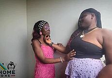 two african bi lesbians fuck to intense orgasm