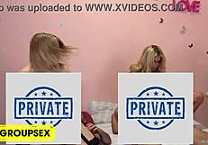 WOW!! Valentine's 4some with Cute Big-Titted Blonde Babe Allie James Homemade Group!!