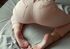 Brunette Stepsister Begs Jeans Ripped for Hard Doggystyle Pussy Pound