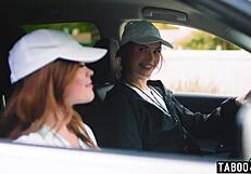 Redhead milf coach Siri Dahl straps on to fuck teen pussy