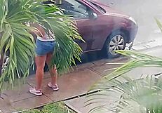 Neighbor Slut in Shorts Begs for Hard Fuck