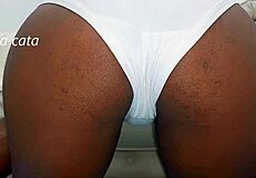 Can this monster cock slut's natural tits handle the deep suck challenge?