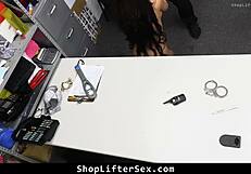 Jewelry thief caught stealing hauled to backroom bent over for rough punishment by security