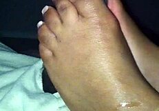 my ebony feet stroke that cock till it bursts