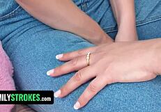 Hot Step Cousin Seduces Step Brother for Threesome Cock