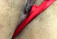 brazilian babe flashes her smooth shaved pussy