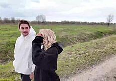 Girlfriend's tight cunt takes rough public pounding outdoors