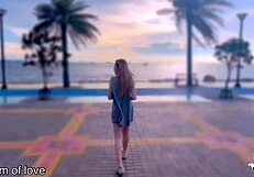 First Outdoor Date Skinny Japanese Girlfriend Friend Bent Over For Creampie Doggystyle