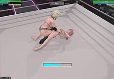 hr2 chase tales dominates honoka with strapon in femdom wrestling