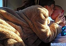 Best friend bends me over for car anal in forest depths