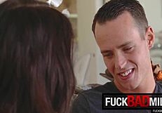 Blair Williams and Amber Chase in stepmom busts teen