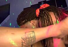 ebony amateur rides boyfriend's big black cock doggystyle to creampie