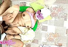 Helped friend massage his busty indian mom then fucked horny aunty pussy hard