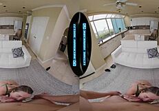 Curvy redhead teen Chloe Marie babysits with big tits ride