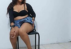 Busty 18yo Student Natural Tits Adult Chair Pose