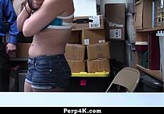 Shoplifter babe bends for officers doggystyle cavity check in office 😂👮‍♂️🔥