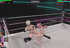 hr2 chase tales dominates honoka with strapon in femdom wrestling