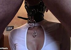 Blindfolded Milf Ring Gag Deepthroat Huge Facial Cumshot!