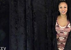 Beautiful Petite Black Babe Introduces Big Natural Tits Casting