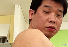 our jav rbnb nudist couple surprises old guy with sloppy wife blowjob