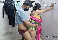 Hot desi bhabhi in pink silk saree fucked by big cock