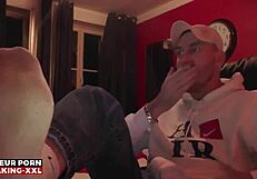 sniff these alpha sneakers while i ram my xxl monster cock in your face