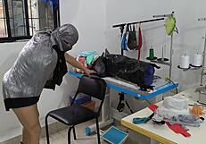 indian seamstress fingers wet pussy in clothing workshop eagerly