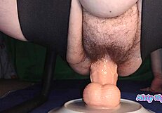 I love watching BBW Misty's thick thighs bounce on that huge creamy shaft