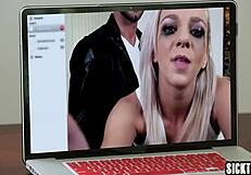 Perverted big tits teen sucks guys monster hard cock deep