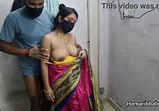 Hot desi bhabhi in pink silk saree fucked by big cock