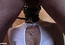 Blindfolded Milf Ring Gag Deepthroat Huge Facial Cumshot!