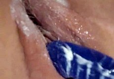 thick cum drips down my vibrating dildo shaft