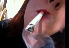 sexy bbw tina snua smokes cork cig with deep inhales double pumps nose exhales