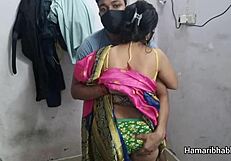 Hot desi bhabhi in pink silk saree fucked by big cock