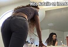 Natalie Soaks Tight Jeans Panties Wet Omorashi Leak