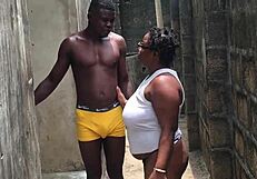 damn my fat ass and huge boobs jiggle outside teasing neighbor's bbc for rough outdoor sex