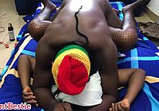 Homemade couple moans through deep missionary with monster black cock