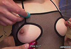 asian slut hiromi moans with toy blowjob and monster cock