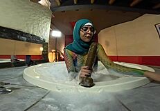 mia niqab rides cock hard then takes it pussy to mouth in jacuzzi
