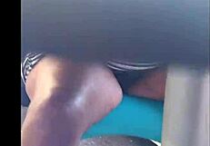 oops got caught filming my ebony wife's wet upskirt big pussy