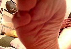 casual smoke ignoring feet while wearing no panties