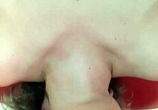 Throat stuffed full in deep inverted gag fest