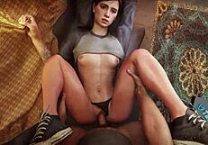 ellie from the last of us gets fucked hardcore by huge cock super hot!