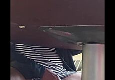 oops got caught filming my ebony wife's wet upskirt big pussy