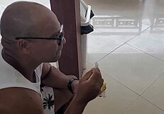 found a giant chocolate cock at the ice cream shop for massive anal orgasm